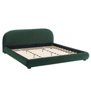 Curved Velvet Upholstered Bed Frame