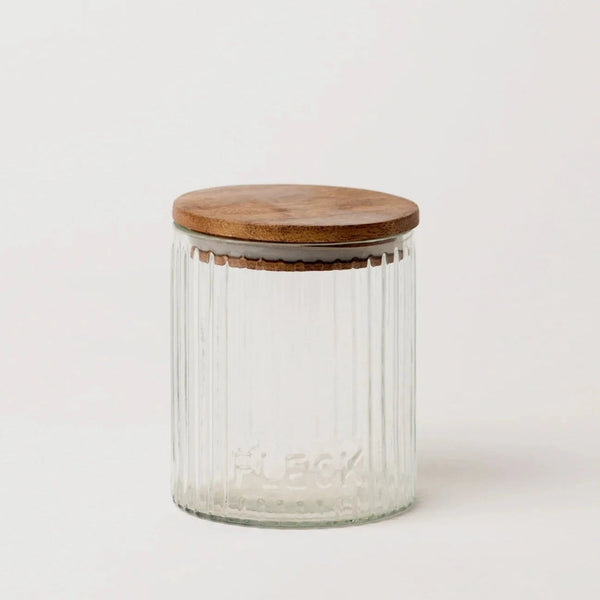 Fluted Glass Storage Jar Set