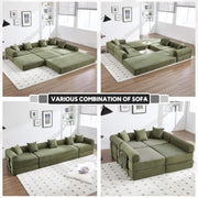 Corduroy Modular Sleeper Sectional Sofa