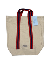 Recycled Canvas Striped Belt-Handle Tote