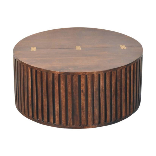 Slatted Round Mango Wood Coffee Table