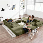 Corduroy Modular Sleeper Sectional Sofa