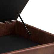 Leather-Look Square Storage Ottoman