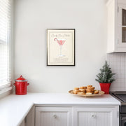 Watercolor Candy Cane Martini Print