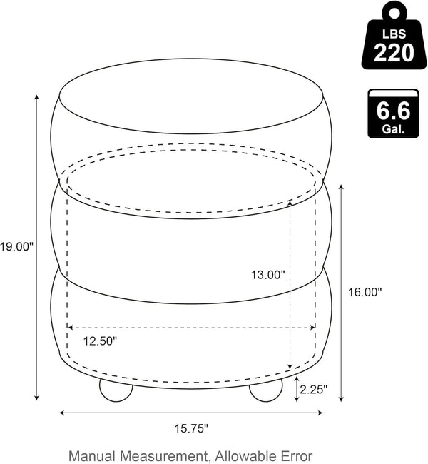 Gradient Bouclé Round Storage Ottoman