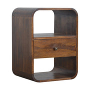 Curved Edge Mango Wood Nightstand