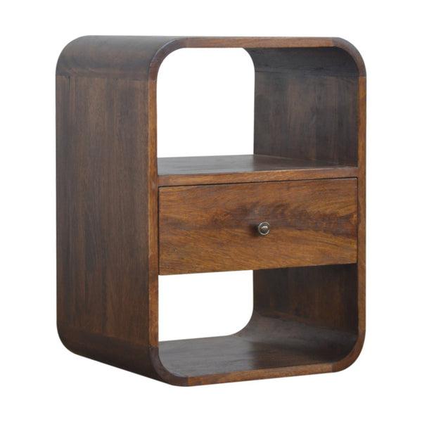 Curved Edge Mango Wood Nightstand