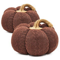 Espresso Cable-Knit Fabric Pumpkin Set