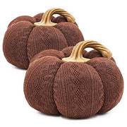 Cable-Knit Fabric Pumpkin Decor Set