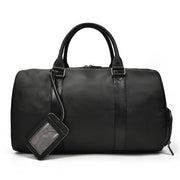 Pebbled Leather Weekender Duffel Bag