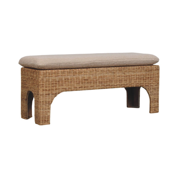 Handwoven Rattan Cushioned Bench