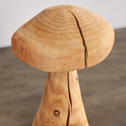 Hand-Carved Eucalyptus Mushroom Sculpture