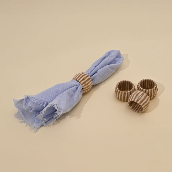 Thread-Wrapped Jute Napkin Ring Set