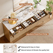 9 Drawer Dresser Chest With Polished Marble Tabletop