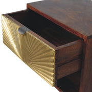 Sunburst Brass Mango Wood Nightstand