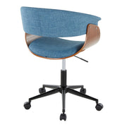 Mid-Century Upholstered Swivel Office Chair