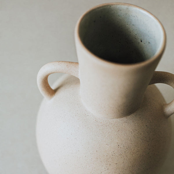 Handled Stoneware Amphora Vase