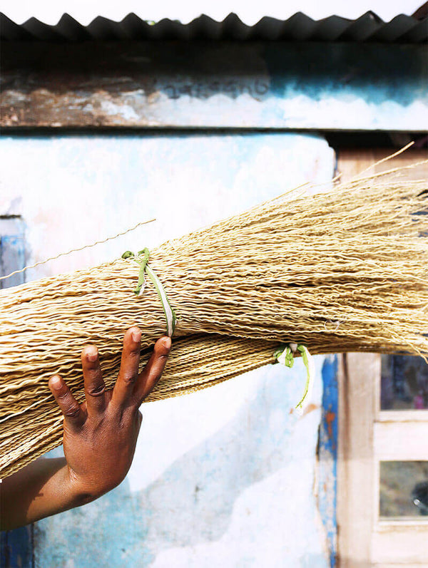 Woven Elephant Grass Basket Planter