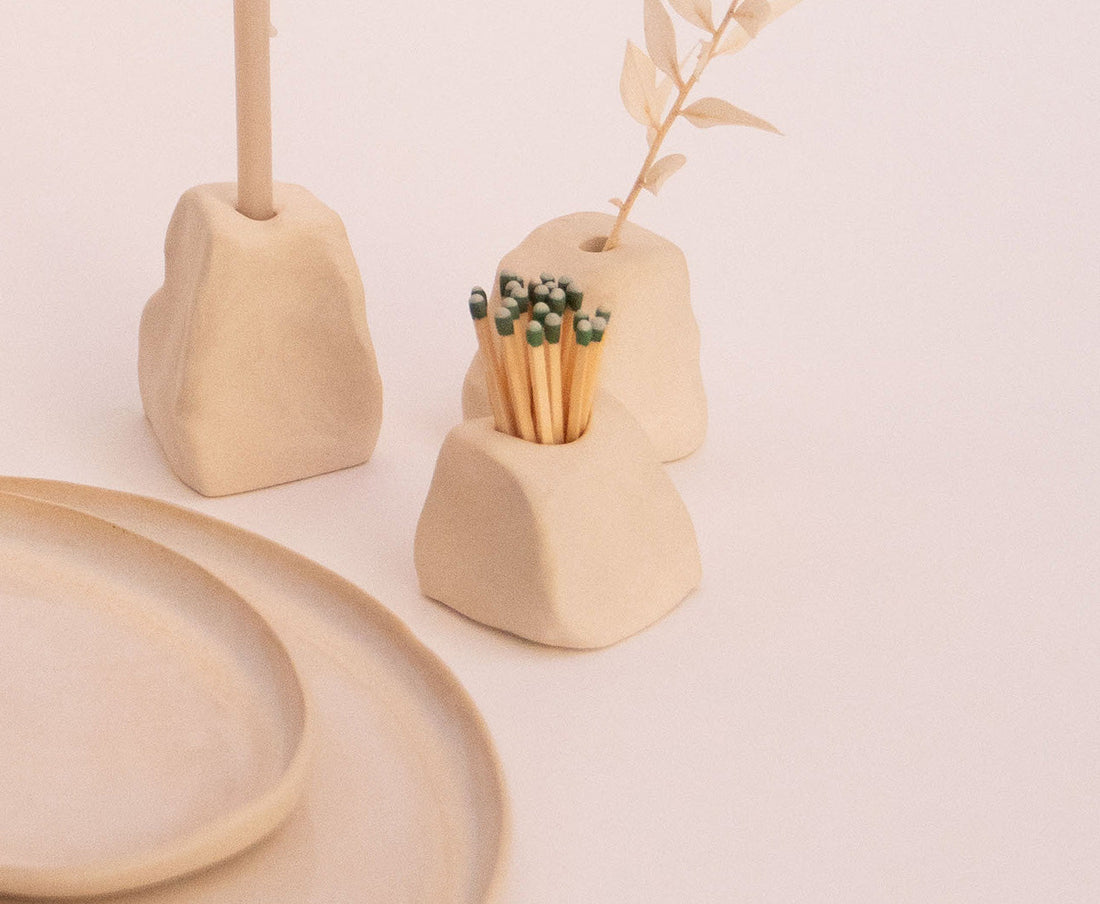 Hand-Formed Clay Match Holder