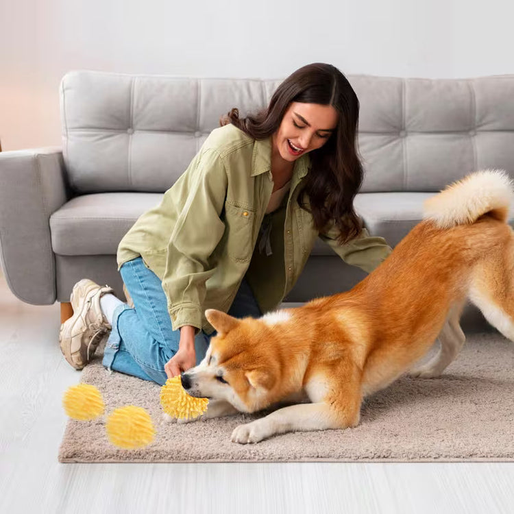 Motion-Activated Rolling Plush Pet Ball
