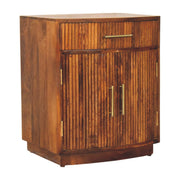 Fluted Mango Wood Bedside Cabinet