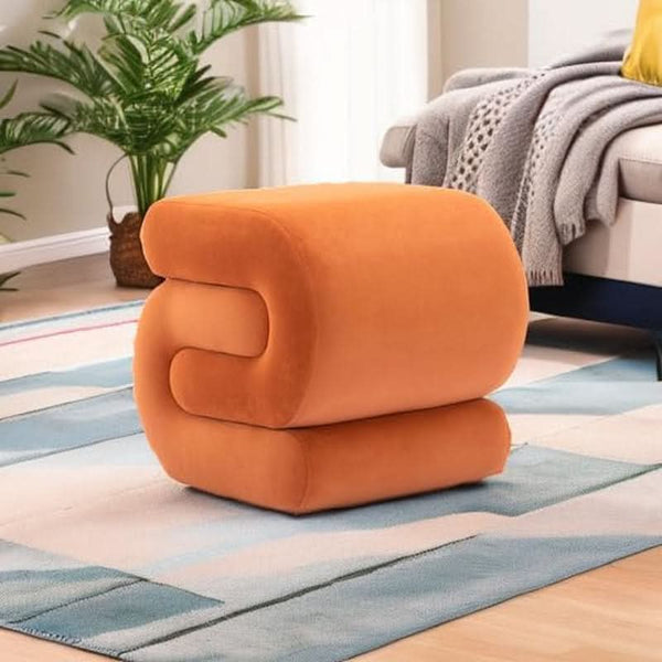 Velvet S-Curve Upholstered Ottoman – ottoman (view 5) | Roost & Roam