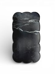 Scalloped Black Marble Decorative Tray