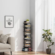 Matte Black Cantilevered Tower Bookshelf