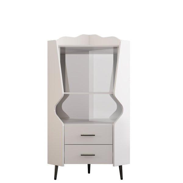 Mirrored Corner Bar Cabinet With Drawers