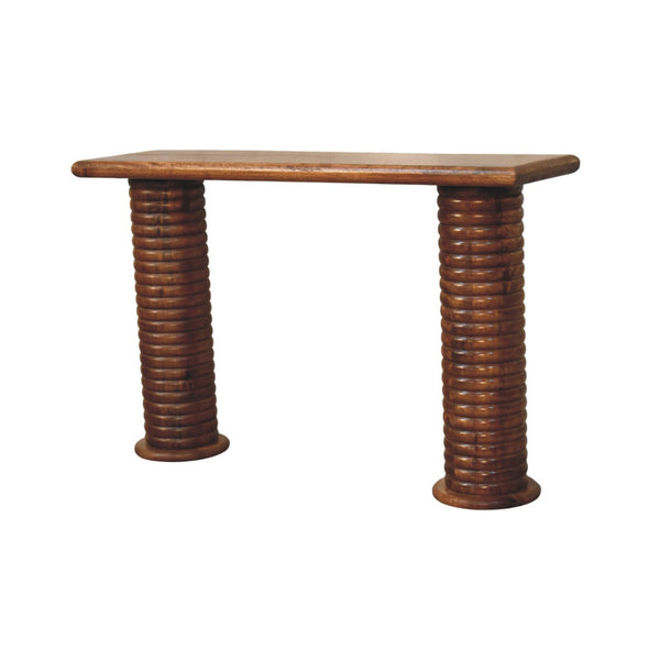 Sculpted Column Mango Wood Console Table