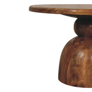 Sculpted Mango Wood Pedestal Coffee Table