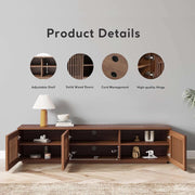 Slatted Wood-Grain Media Console