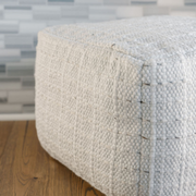 Striped Woven Ottoman Pouf