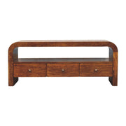 Curved Mango Wood Media Unit