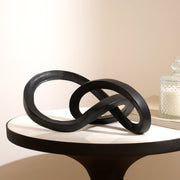 Matte Black Interlinked Loop Sculpture