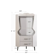 Mirrored Corner Bar Cabinet With Drawers