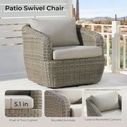 Outdoor Rattan Bistro Set With Comfortable Removable Cushions