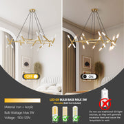 Matte Gold Branch Chandelier Light Fixture