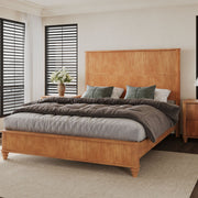 Reeded Wood Platform Bed Frame