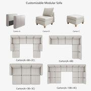 Faux Leather Modular Sectional Sofa