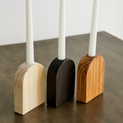 Arch Wood Taper Candle Stand