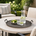 Round Pewter Aluminum Serving Tray