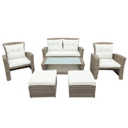 All-Weather Woven Rattan Seating Set — styled in a complete room vignette