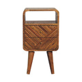 Carved Mango Wood Curved Nightstand