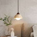 Stone-Finish Dome Pendant Light