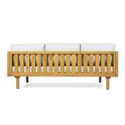 Rope-Woven Acacia Outdoor Daybed — detail of finish and surface variation