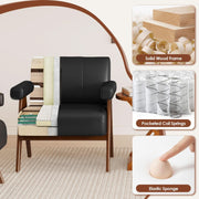 Black Leather Mid-Century Armchair Pair (view 7) | Roost & Roam