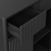 Fluted Bar Cabinet with Fridge Compartment