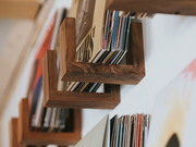 Hardwood Floating Record Display Shelf