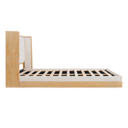 Wood-Grain Platform Bed Frame